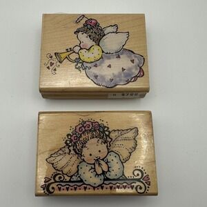 Penny Black 1998 Prayerful Angel Toot 745E 1296F Wood Mounted Rubber Stamp Lot 2